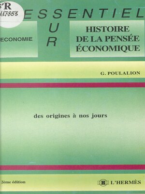 cover image of Histoire de la pensée économique des origines à nos jours